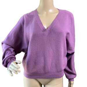 Dreamers By Debut Purple V Neck Long Sleeve Pullover Sweater Size Large Preppy